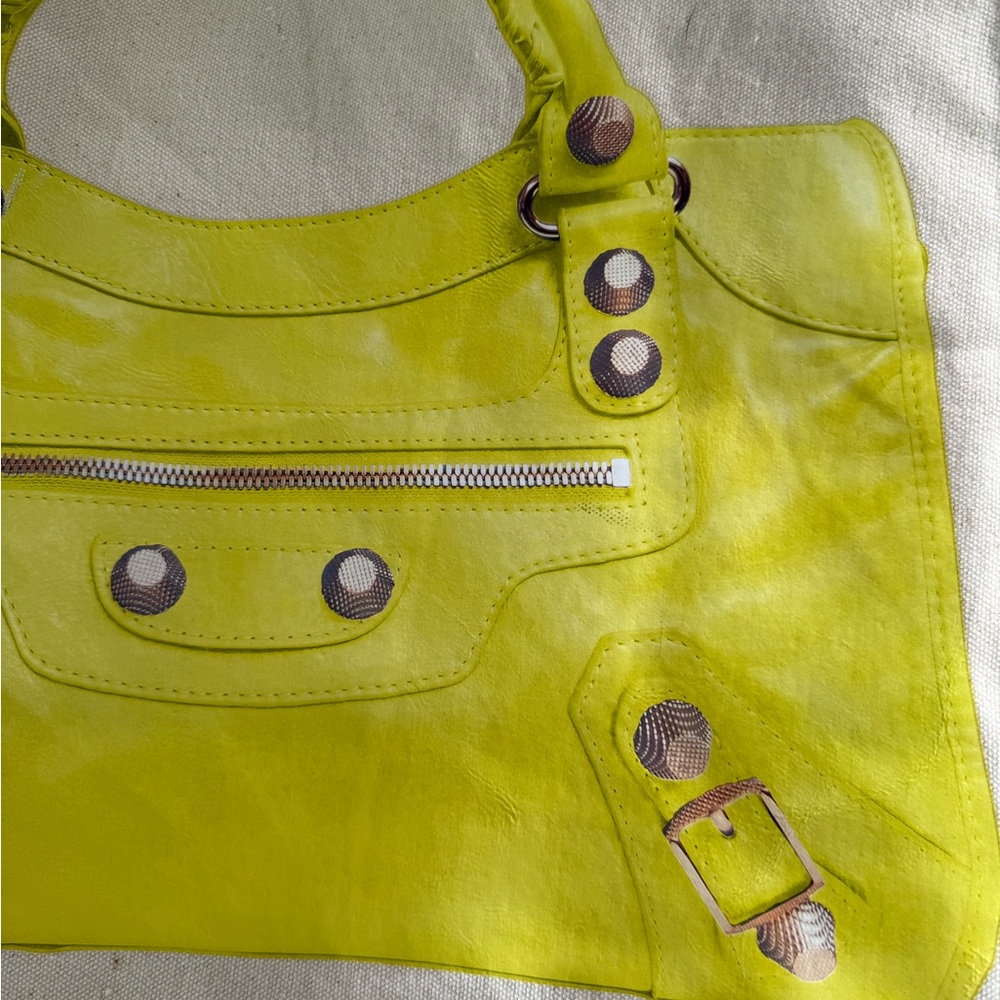 Thursday Friday Canvas Tote With Fun Neon Yellow Print Purse - Picture 2 of 6